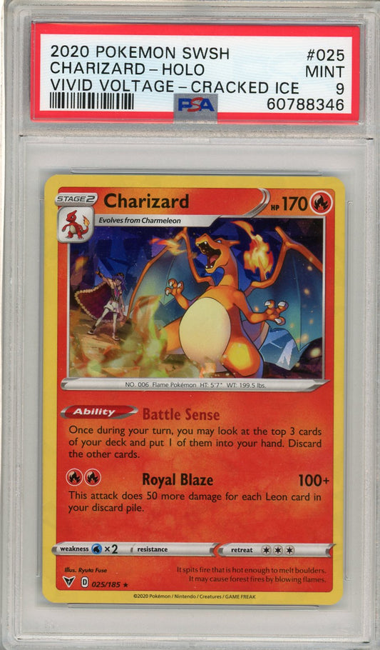 Charizard Cracked Ice holo PSA 9 - SWSH Vivid Voltage 2020