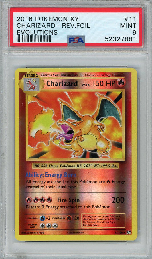 Charizard Rev. Foil PSA 9 - XY Evolutions 2016