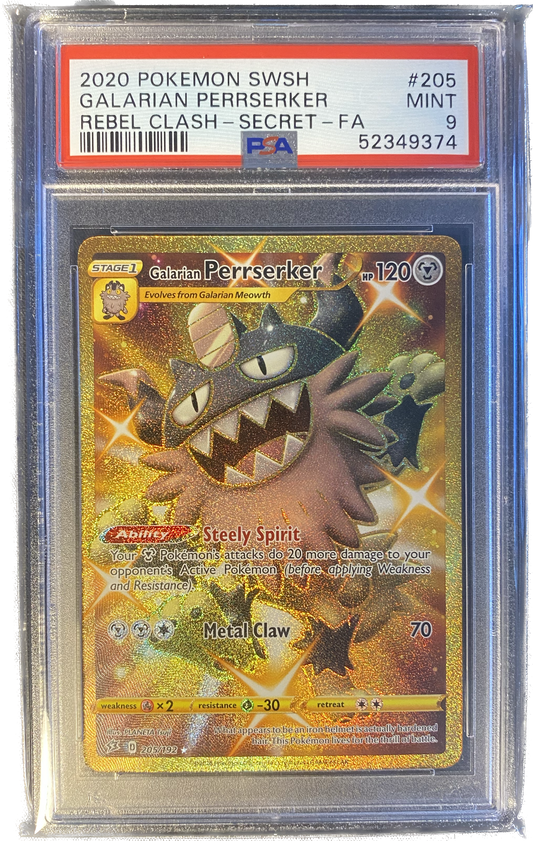 Galarian Perrserker Gold PSA 9 - SWSH Rebel Clash 2020