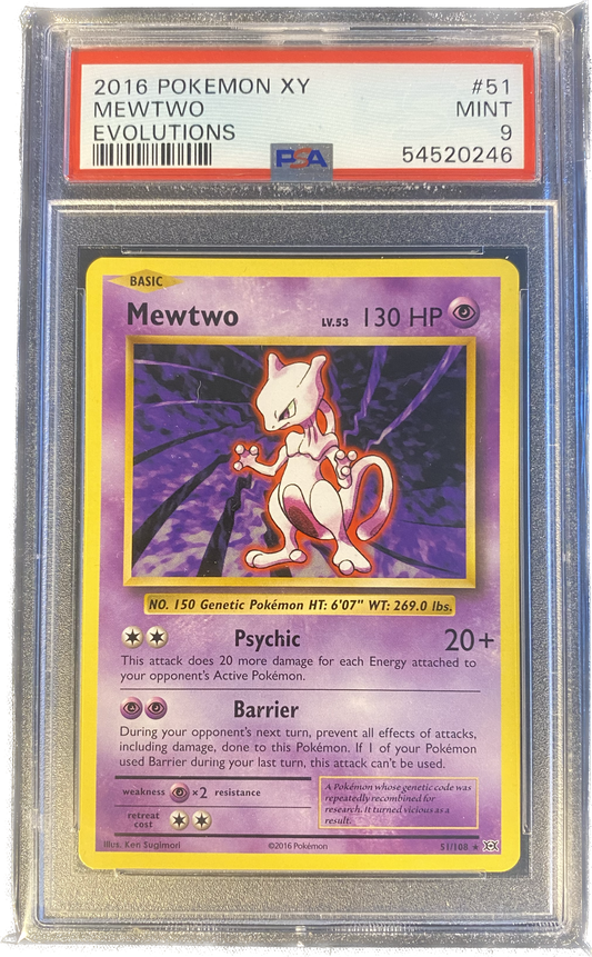 MewTwo PSA 9 - XY Evolutions 2016