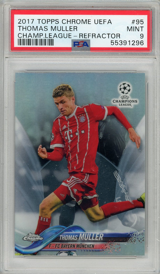 Thomas Muller PSA 9 - Topps Chrome Champions League 2017 - Refractor #95