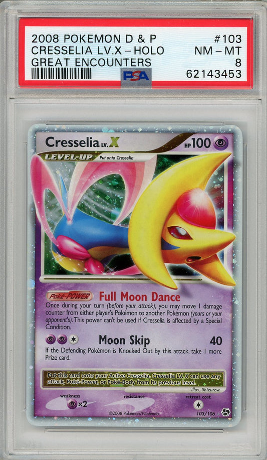 Cresselia lv. X Holo PSA 8 - Diamond & Pearl Great Encounters 2008